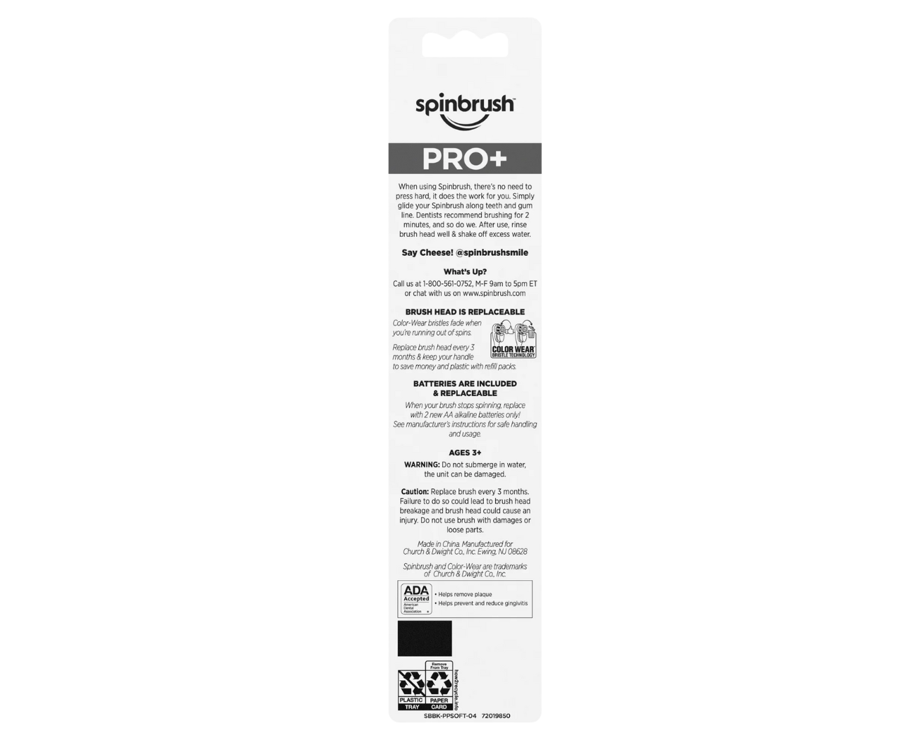 Image 2: Arm & Hammer Spinbrush Pro Series Battery Powered Toothbrush
