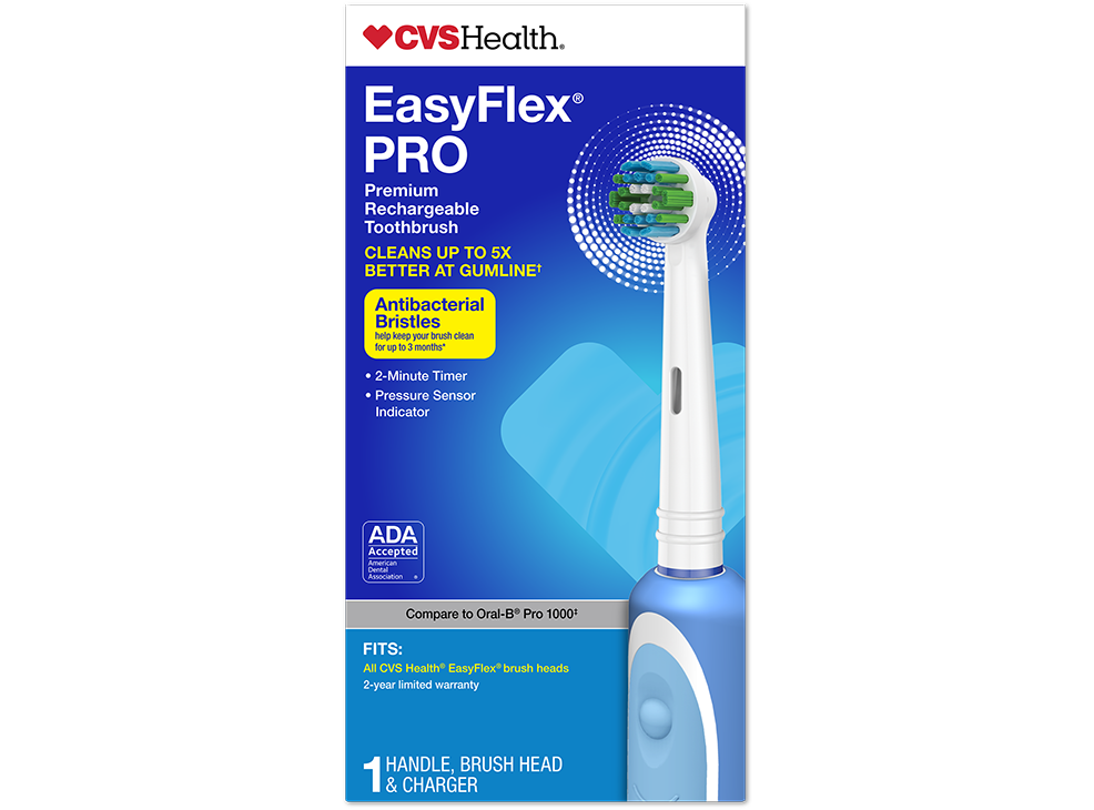 Image 1: CVS Health EasyFlex Pro Premium Rechargeable Toothbrush