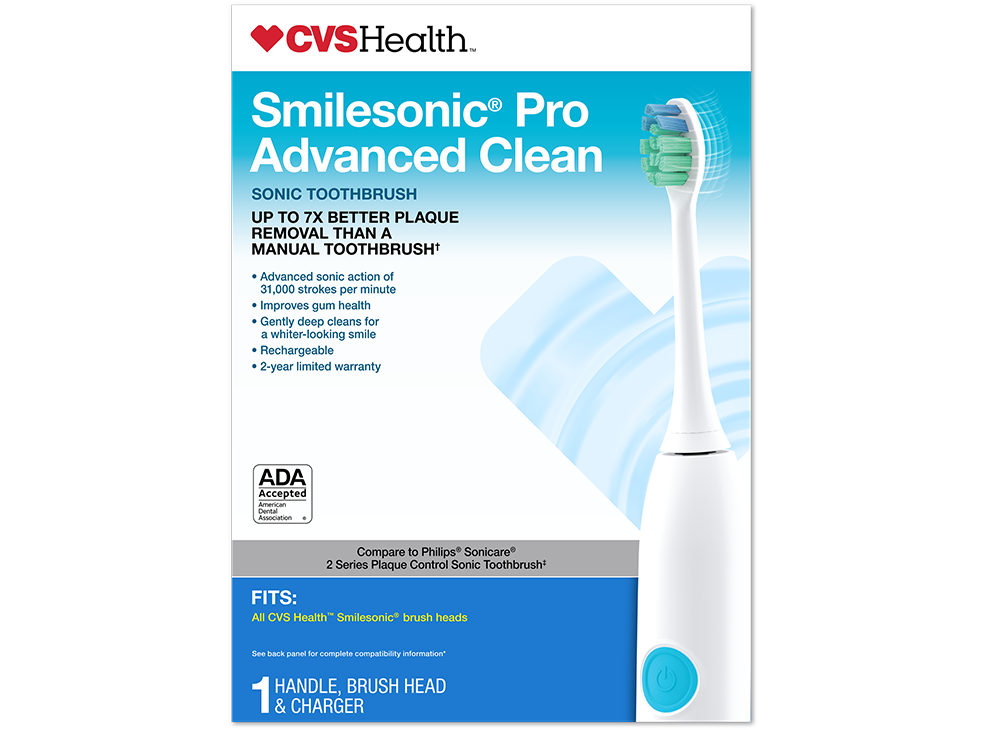 CVS Health SmileSonic Pro Advanced Clean Sonic Toothbrush American