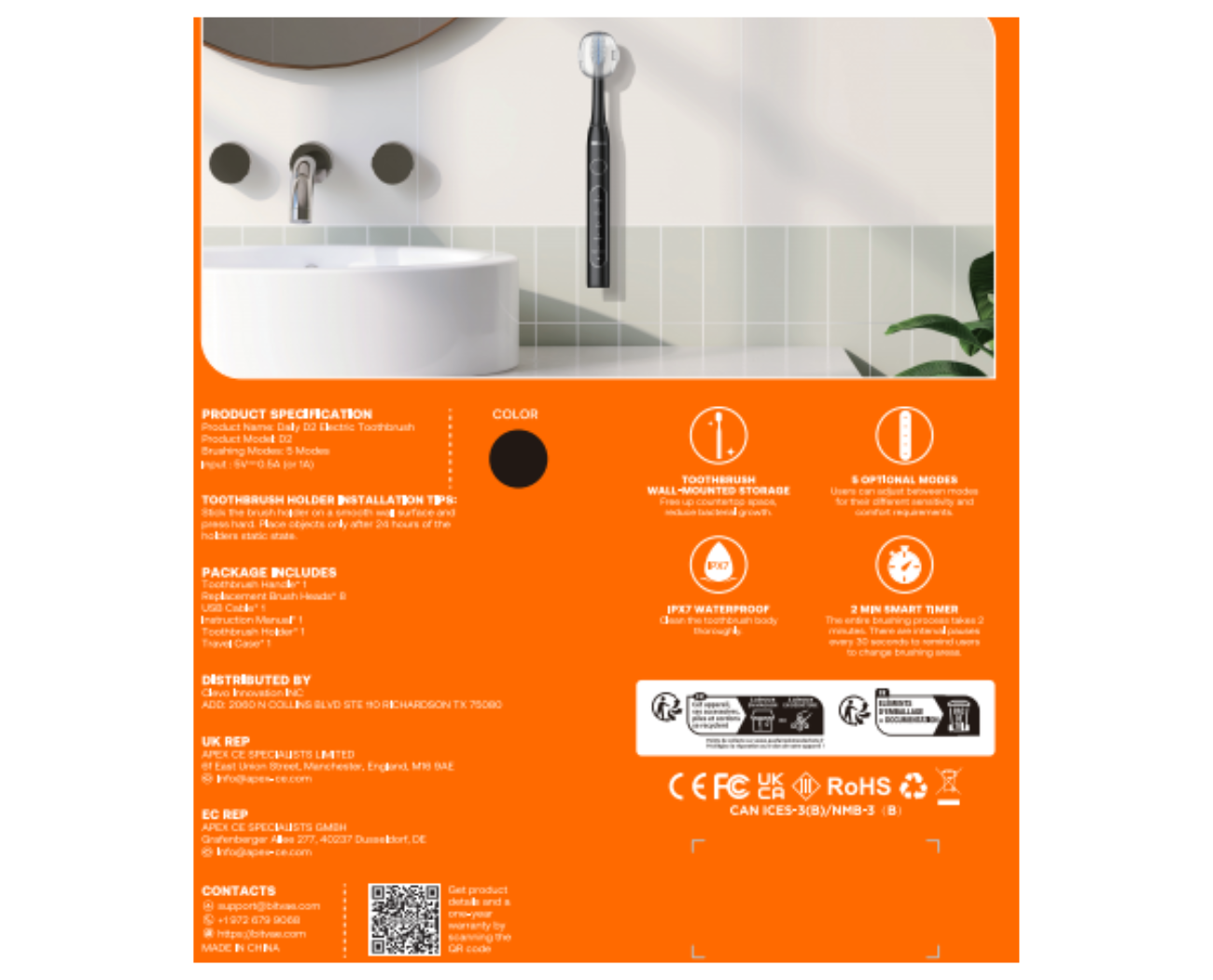 Image 2: Bitvae Smart Electric Toothbrush