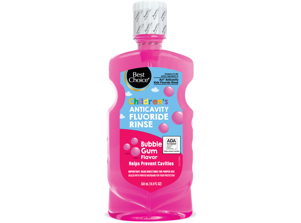 Image 1: Best Choice Children's Anticavity Fluoride Rinse Bubble Gum Flavor