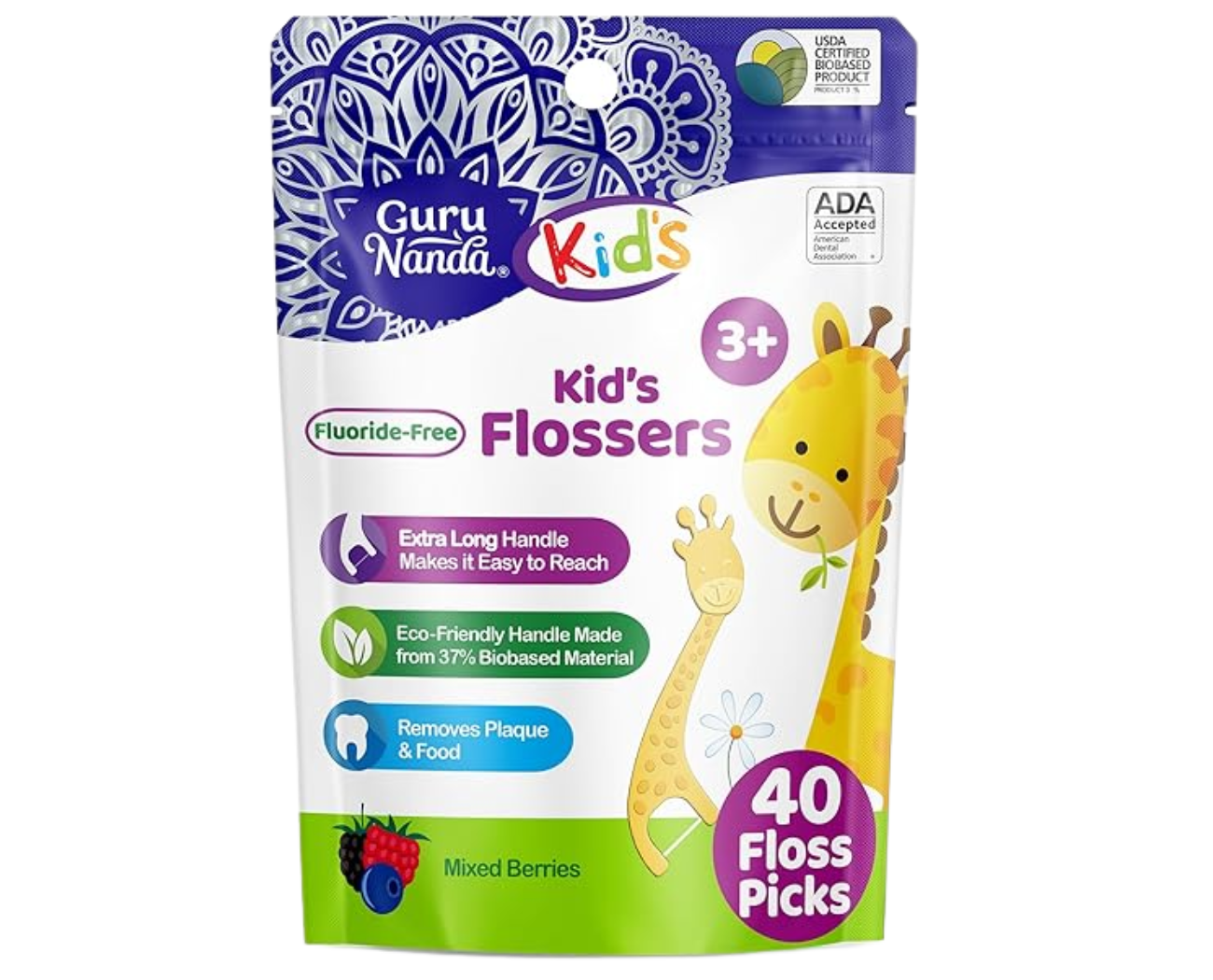 Image 1: GuruNanda Giraffe Kids Flosser