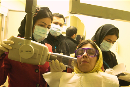 Patient getting X-ray