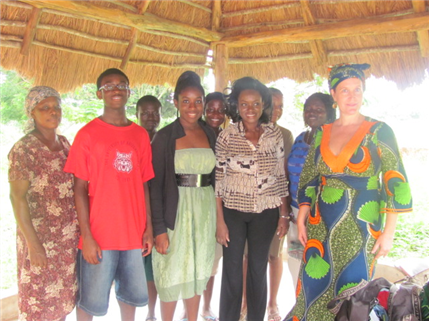 Group of dentists in grass hut