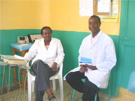 two haitian dentists sitting in operatory