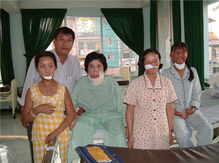 dental patients with bandages