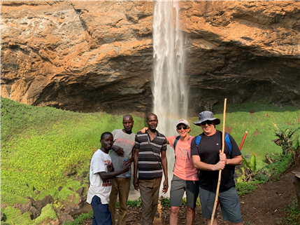Volunteer Group At Waterfall