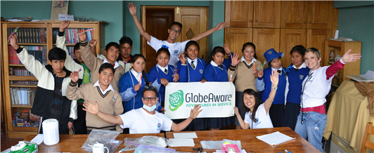 Students with volunteers