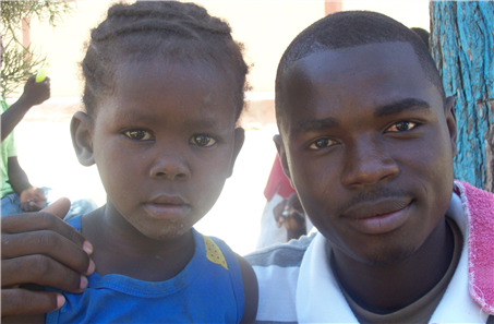 Haitian adult and child