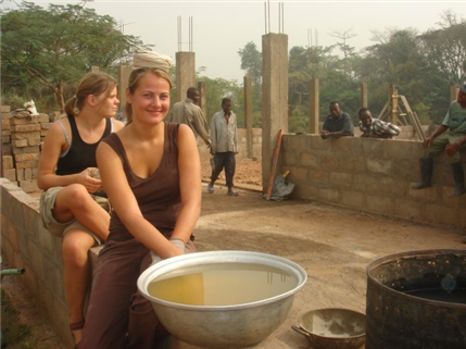 Photo of two women at a construction site