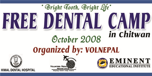Advertisement for a free dental camp organized by VOLNEPAL