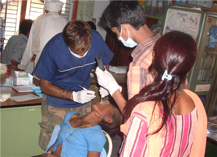 Photo of a person receiving dental care in a clinic