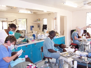 Photo of people receiving treatment in a dental clinic